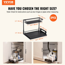 Under-sink organizer dimensions and design