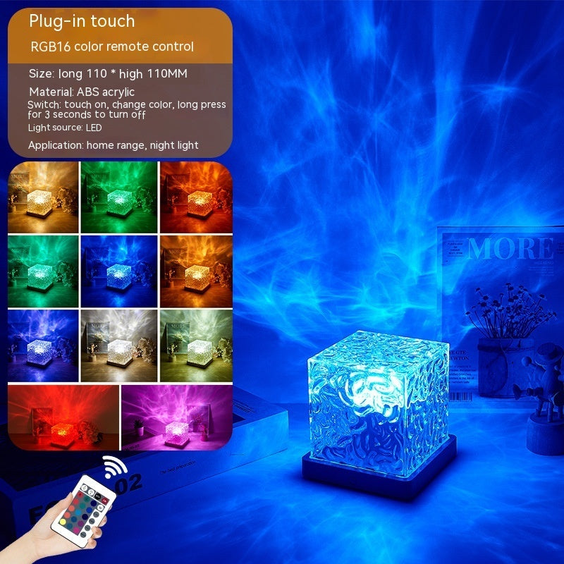 LED ripple projection lamp for atmospheric bedroom lighting