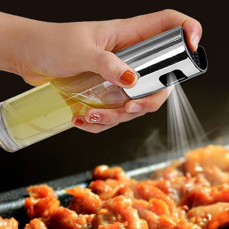 Oil sprayer and pourer for frying, salads and grilling