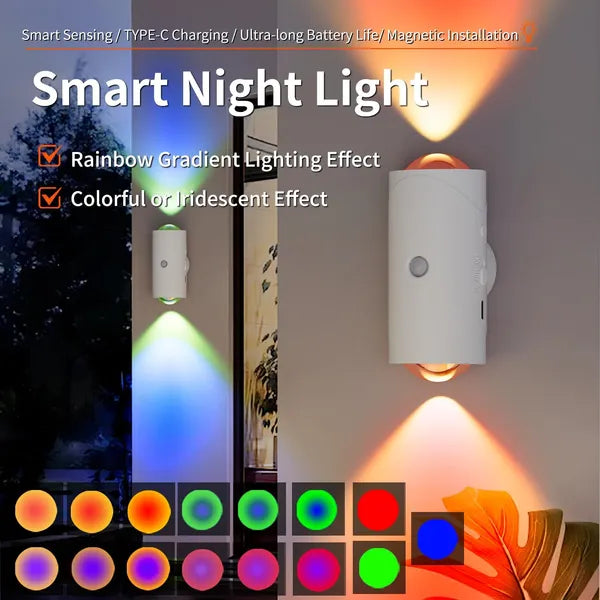 Cordless rechargeable night light with motion sensing