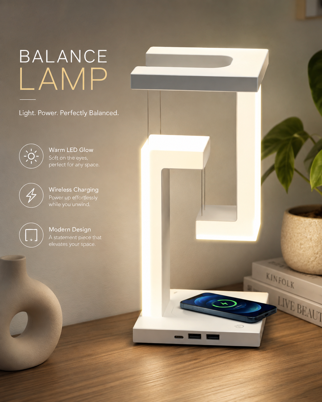 Balance Lamp with Wireless Charging