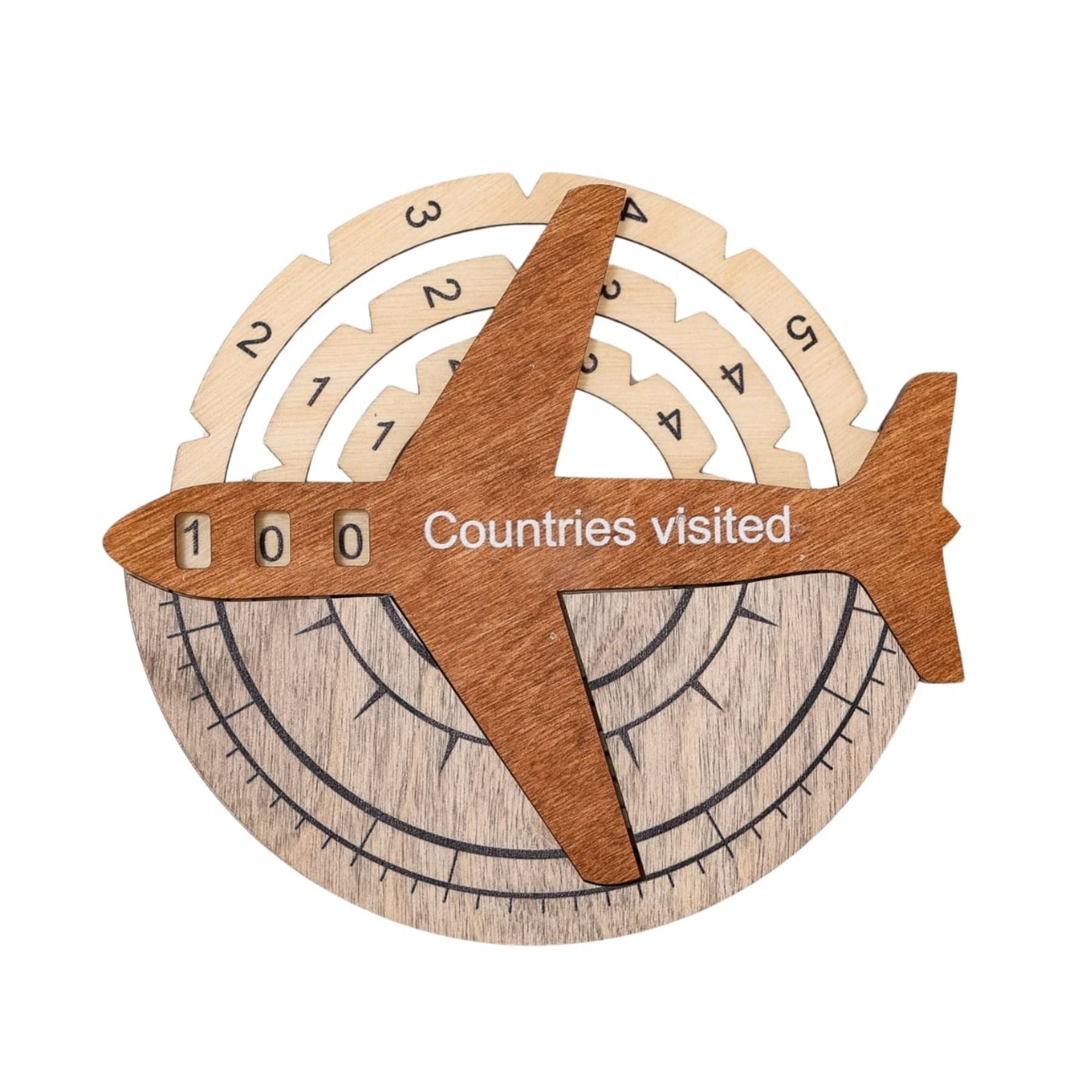 Travel Tracker Pieces for 3D Wooden World Maps