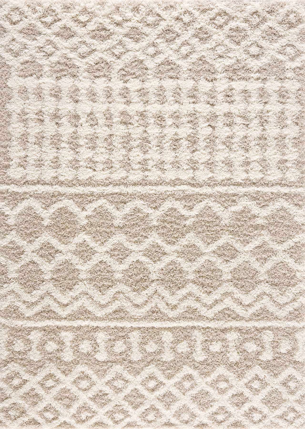 Prompton cream plush area rug for a cozy neutral bedroom