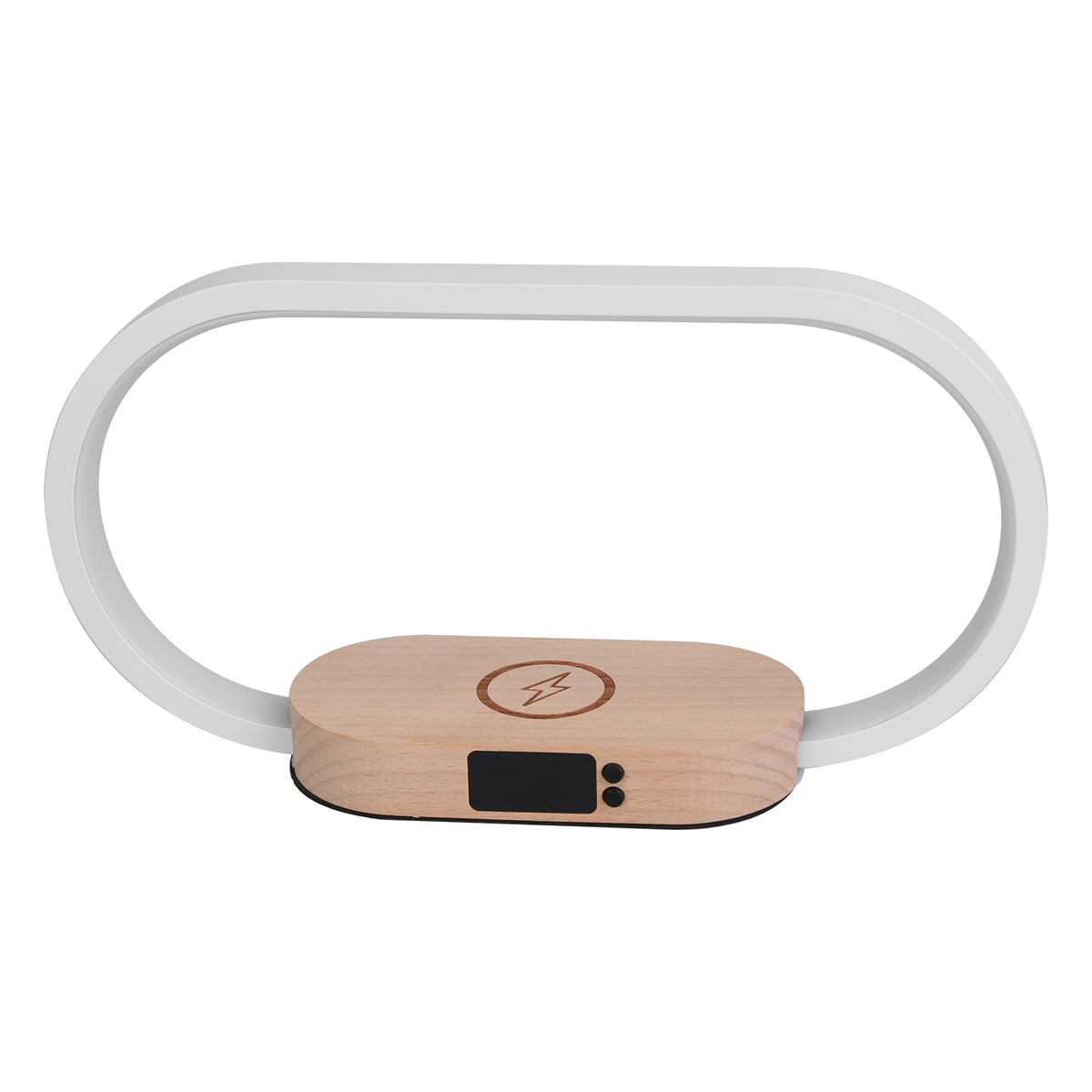 Wireless charging lamp with built-in clock and LED light