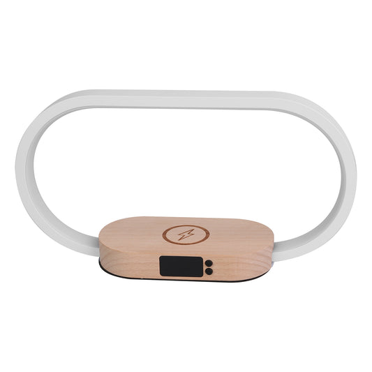 Wireless charging lamp with built-in clock and LED light