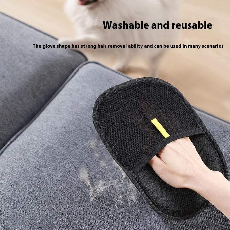 Pet hair remover mitt for car seats and upholstery