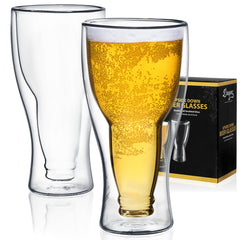 Upside Down Beer Glasses set of two by Dragon Glassware