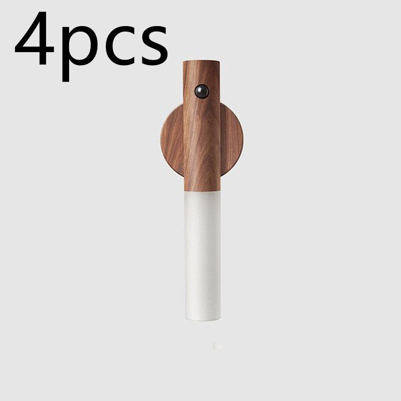 Rechargeable magnetic motion-sensor light - Walnut - 4 lights